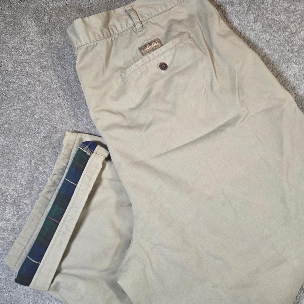 Cabelas Khakis Flannel‎ Lined Classic Fit Mens Size 50x28